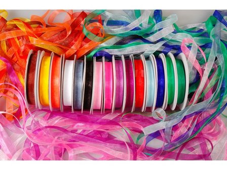 Organzaband 15 färger - Lyreco - Skola och förskola - Hobbymaterial - Band