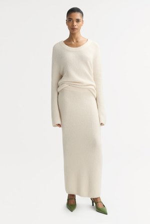 Soft Goat - Boucle Skirt - Cashmere skirt - XS - Ivory