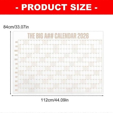 Ekstra Stor 2026 Kalender Pink