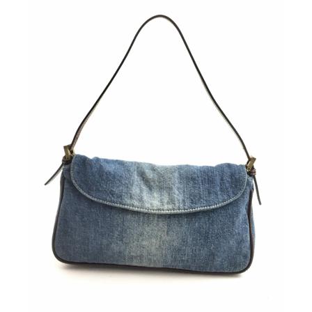 Fendi Vintage Fendi Small Denim Shoulder Taske Blå, Dame Vintage Tasker, Størrelse: ONE Size