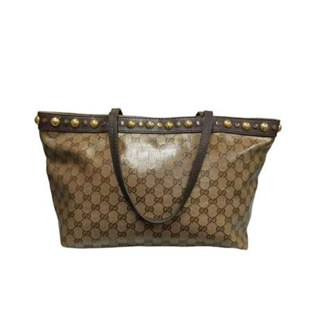 Gucci Vintage, Pre-owned Canvas gucci-bags Bruin, Dames, Maat:ONE Size,leer