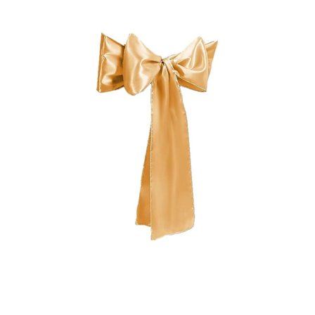 Stolsband i satin, rosettband för bröllopsmottagning (guld)