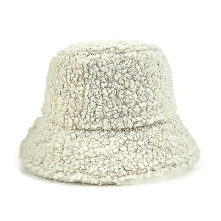 Fuskpäls Ricard Bob Bucket Hat i lammull - Justerbar vintervarm sammetshatt för kvinnor, damer utomhus och herr Panama fiskarehatt