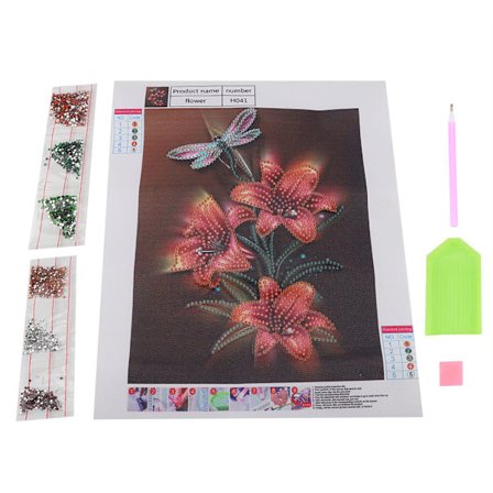 DIY 5D Rhinestone Maleri Drill Broderi Blomster Korssting Hjem Indretning Gedeblad
