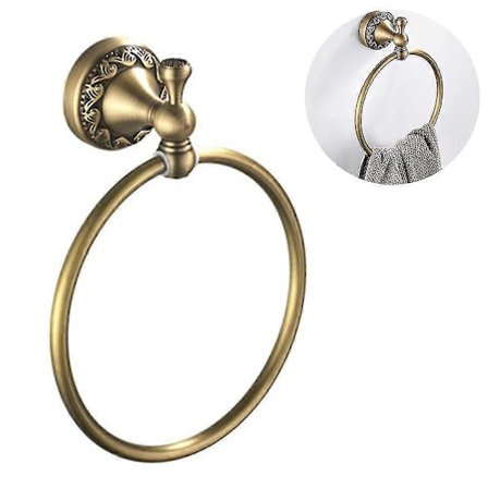 Antikk Messing Håndklestativ Vintage Håndklehylle Ikke-Perforert Håndklestativ