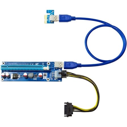 PCIe Riserkort Adapter 6-Pin 1x Till 16x för Mining GPU Riser 1X