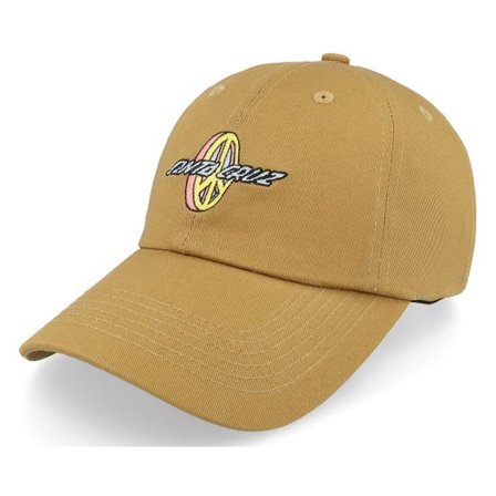 Santa Cruz - Beige unconstructed Keps - Peace Strip Cap Parchment Dad Cap @ Hatstore
