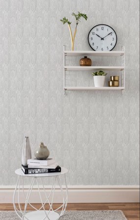 Duro Linjelek 385-02 Tapet Duro 1900 Vitgrå, Färg & tapeter