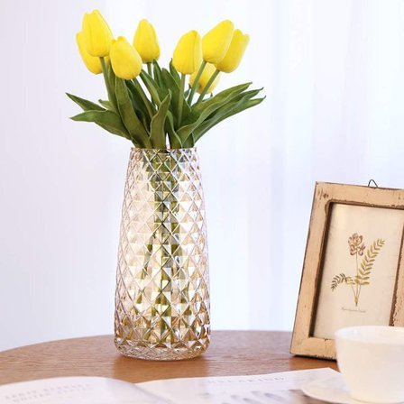 Glasvase, regnbue krystal Ins stil dekorativ vase geometriske mønstre