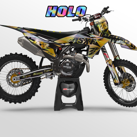 Personaliserad 24MX Holo Dekalkit Guld - Husqvarna TE 250i 2018-2023