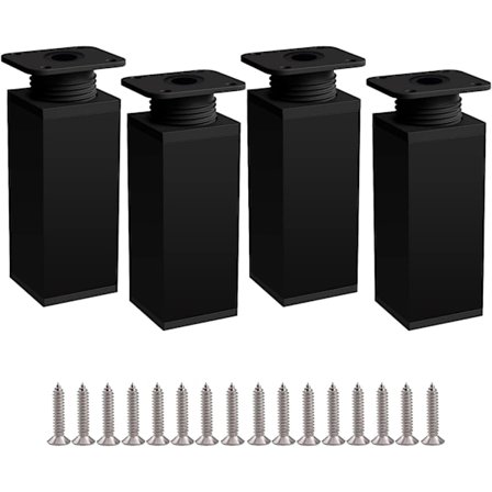 Møbelben 4 Ben, Bordben 10cm Sort Højdejusterbar Gebyr