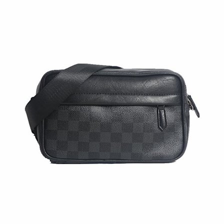 Uusi ruudullinen nahkainen yhden olkapään crossbody-laukku, yhteensopiva, unisex