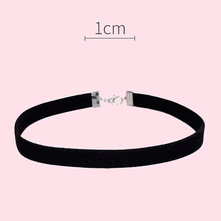 Samettikaulakorut Colliers ras du cou musta nauha naisille tytöille, 1 kpl