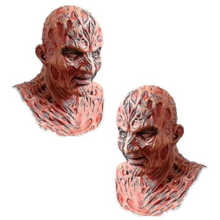 Freddy Krueger Latexmaske Karneval Halloween Realistisk Voksenfest Skræmmende Cosplay Prop
