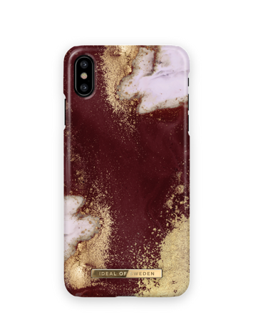 Fashion Case iPhone X Golden Burgundy Marble