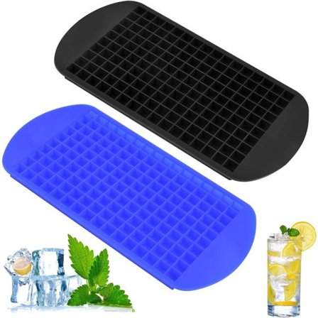 Isbitsbricka i silikon, 2 st, 160 isbitar, fyrkantig isbitsbricka rymmer 160 miniisbitar