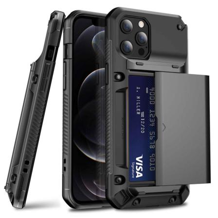 iPhone 13 Pro Max -kuori korttipaikoilla - musta
