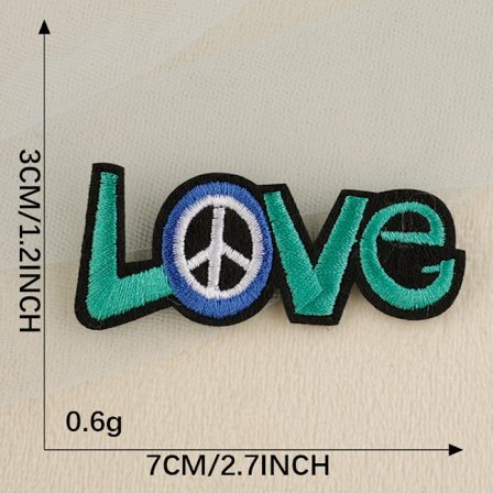 Broderade märken, kan strykas eller sys fast