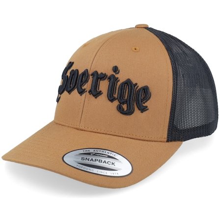 Hatstore - Brun trucker Caps - 3d Sverige Black Script Caramel/Black Trucker @ Hatstore
