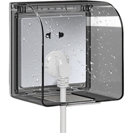 Ett stykke - Stikkontaktdeksel - 12,2×10,8×7,3 cm - Vanntett utendørs stikkontakt egnet for brytere