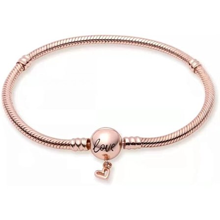 925 Sterling Silver Rose Gold Snake Chain Armband Basic