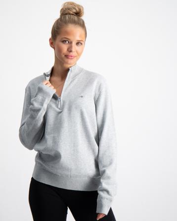 GANT SHIELD COTTON HALF ZIP Grau Hoodies/Kapuzenpullover Mädchen - Kidsbrandstore