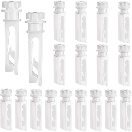 20 Stk. Lodrette Persienner Reservedele Reparationsfaner Hvide Stammer til Vinduesholdere Lodrette Persienner Gardintilbehør