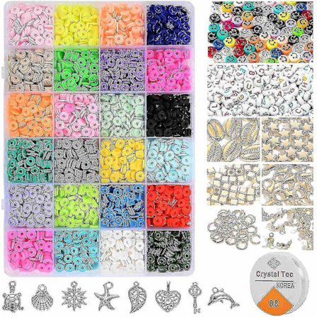 4000 st Clay Pärlor Smyckes Armband Gör-Det-Själv-Sats 6mm