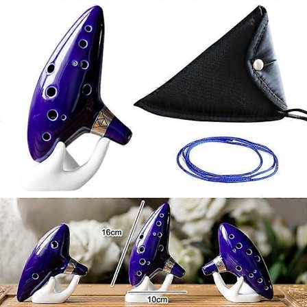 Ocarina med sångbok 12 hål Alto C Ocarinas Spela Gåva med displayställ Skyddsväska Ny