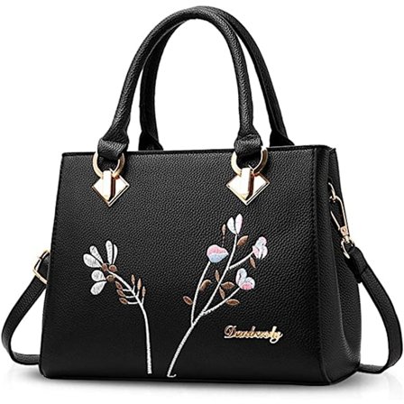 Retro naisten käsilaukku, käsilaukku, PU-nahkaa (musta)