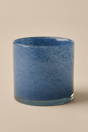 &Home - Lysestage/krukke Ruby Large højde 15 cm - Blå - Lysestager & lanterner - Fra Homeroom