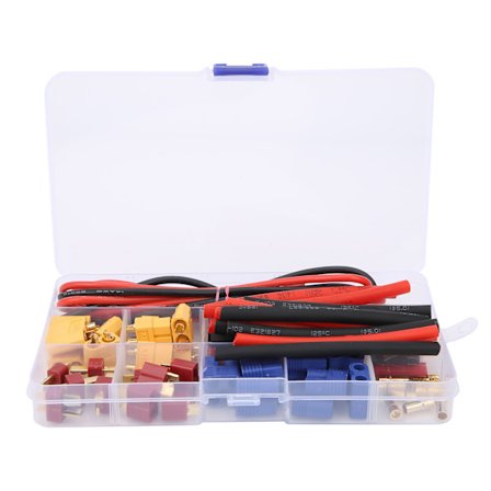 RC FPV Litiumbatteri Reparation T Kontakt Hane Hona Anslutning 14AWG Silikontråd Krympslang