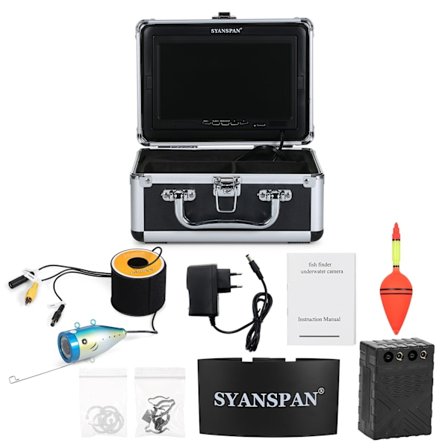 Undervanns fiskekamera fiskefinner med 12 LED-er LCD-skjerm IP68 Vanntett for hav, innsjø, båt, isfiske