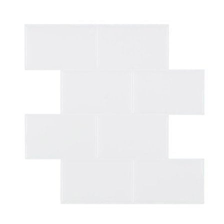 30 x 30 cm självhäftande kakelklistermärke med vit marmordesign