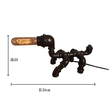 Retro bordslampa industriell Steam Punk lampa, loft stil rustik metalllampa