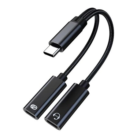 USB-C Hane till USB-C + USB-C Laddningsuttag och Adapter