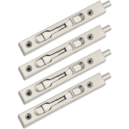 4 stk. dørflushbolt-lås, skyvelås, skjult bolt, sikkerhetslås