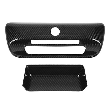 2 STK Bagklap Håndtag Skål Dækbeklædning Sæt ABS Plastik Kulfiber Korn Stilfuld til Pickup VED