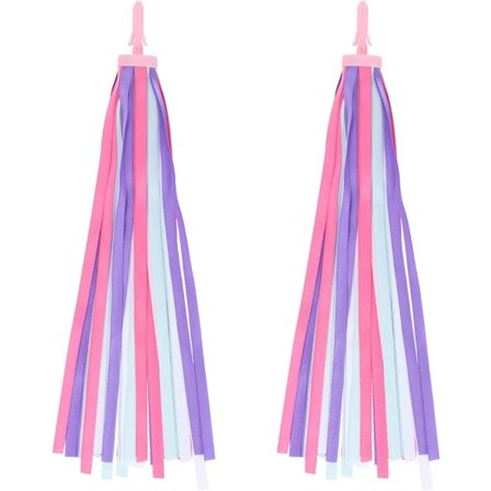 Regnbågsfärgade cykelband för barn, flickor och pojkar, 2 st färgglada styrhandtag med tofsar, cykeltillbehör