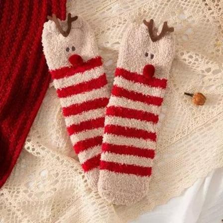 Sjove fine julesokker ren Rudolph med rød sky str. 38-43 Red one size