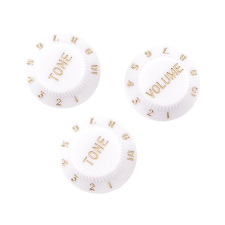 3 st/set Plas-tic Gitarr S-trat Ratt 1-Volym 2-Ton Kontrollrattar För Gitarrtillbehör Gul/Svart/Vit