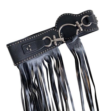 1 kpl Nahkavyö Naisille Musta Nahkavyö Punk Nahkainen Vyötäröketju Hapsuvyö