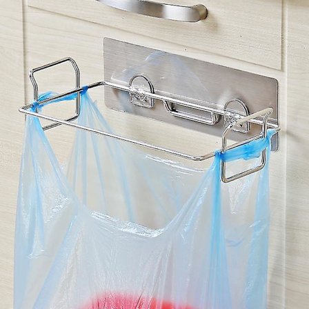 Selvklebende søppelposeholder i plast for kjøkkenhylle