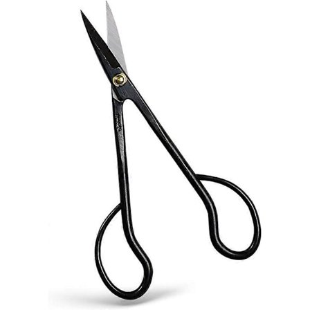 WJTG Bonsaisaks Fremstillet i Japan 180mm (7 tommer), Japansk Bonsai Haveværktøj, Beskæresaks - Langt Håndtag BlackJ