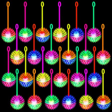24 delar Light Up Bouncy Ball Light up Spike Rubber Ball Senso