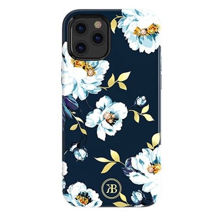 Kingxbar Blossom etui m/Swarovski-krystaller iPhone 12 mini multicolour (Gardenia)
