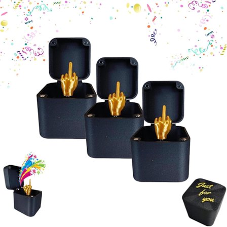 Keskisormi laatikossa, Laatikko täynnä keskisormia, Keskisormi yllätyslahja, Kepponenlahja aikuisille, toimistoon (3 kpl)