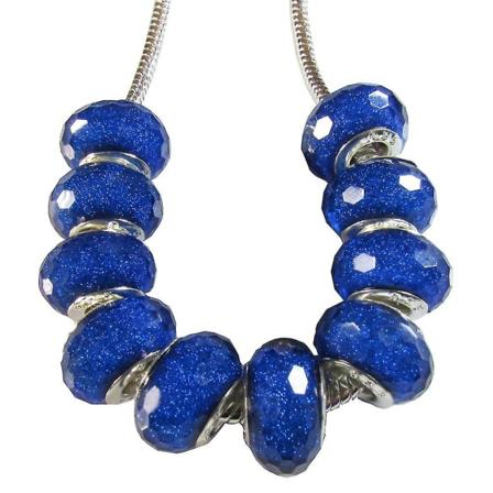 10 st 10 färger Silver Core Crystal Facetterade Akryl Pärlor Passar Europeisk Charm