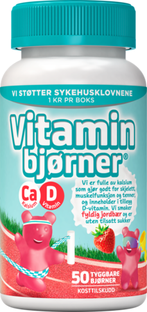 Vitaminbjørner kalsium+D-vitamin tyggbare bjørner 50 stk