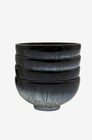 Denby - Kulhot Halo, halkaisija 13 cm, 4/pakk. - Musta - Kulhot - - Homeroom